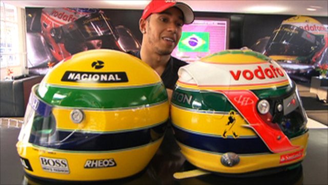 Hamilton já fez um capacete idêntico ao de Senna, tudo para homenagear o brasileiro