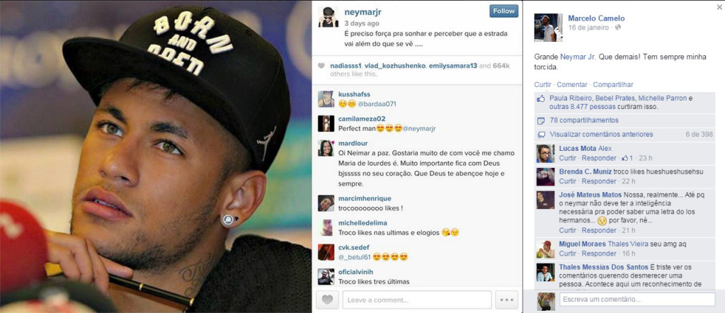 Neymar posta trecho de letra do Los Hermanos