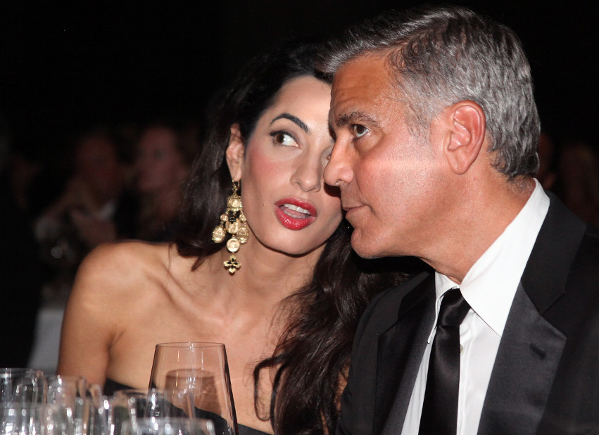 Amal Alamuddin e George Clooney, em setembro de 2014