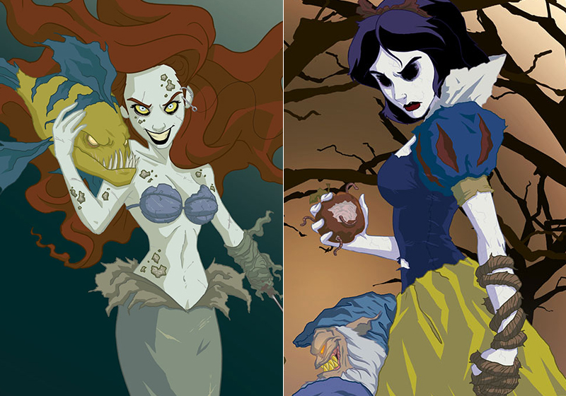 Artista mostra versão perversa e sinistra das princesas da Disney