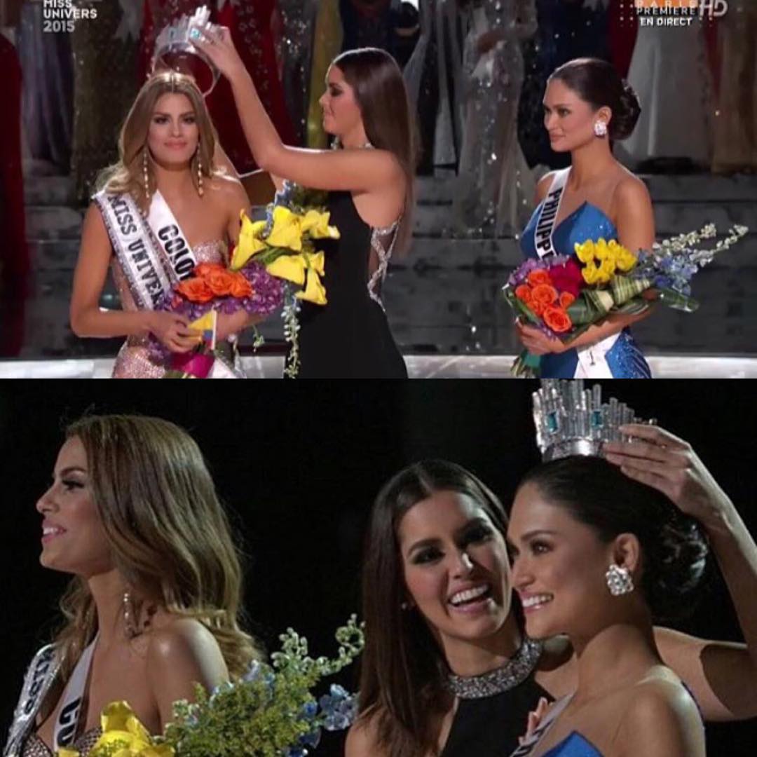Miss Colômbia recebe a coroa por engano no Miss Universo 2015 
