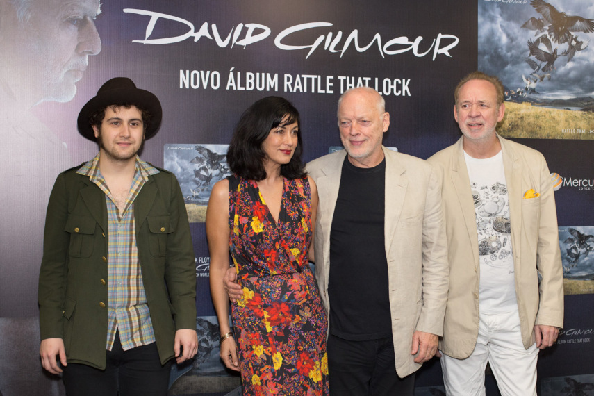 David Gilmour em coletiva de imprensa no Brasil