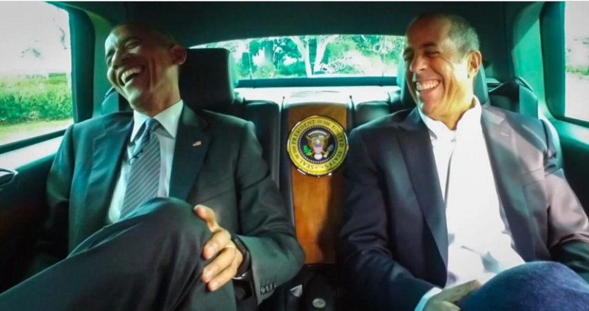 Barack Obama e Jerry Seinfeld. (crédito: Reprodução)