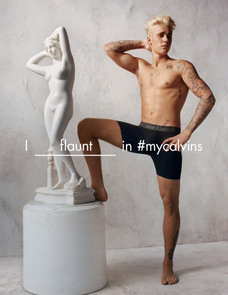 Justin Bieber na campanha da Calvin Klein 2016