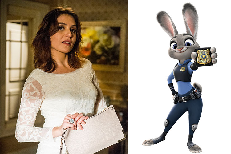 Monica Iozzi e a coelhinha Judy Hopps (crédito: TV Globo/Divulgação/Disney)