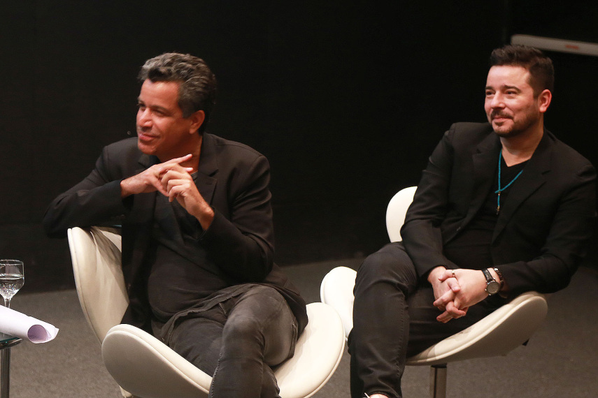 O empresário Luiz Calainho e o estilista Carlos Tufvesson.