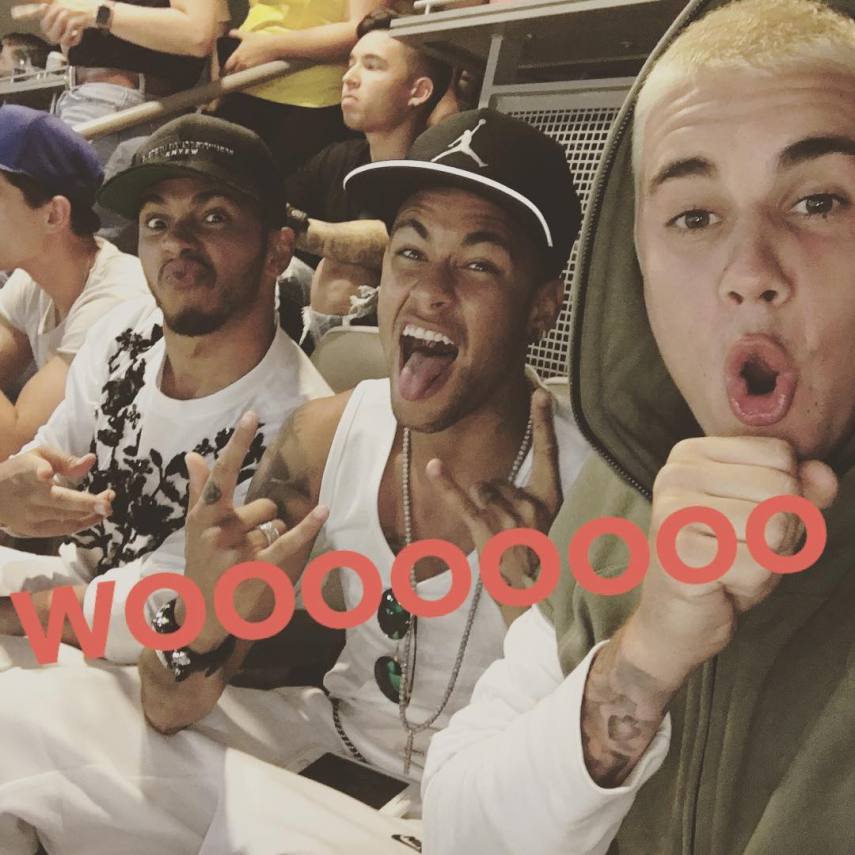 Hamilton, Neymar e Bieber