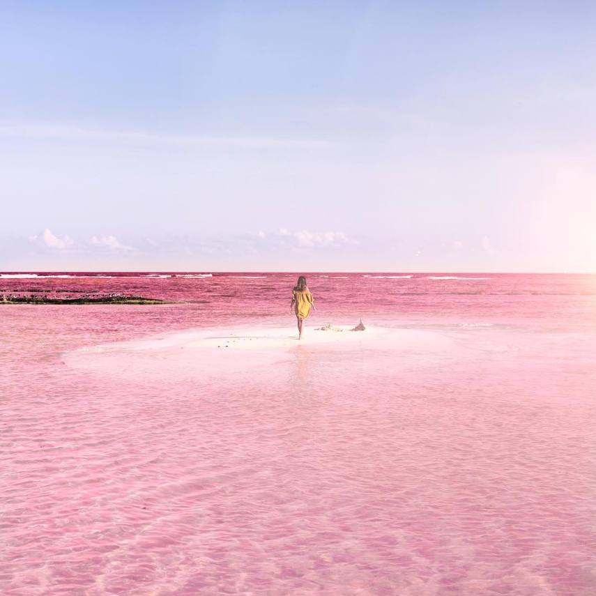 Lagoa rosa no México