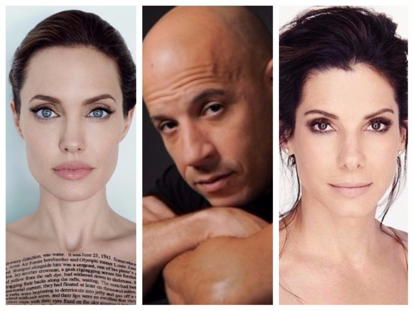 Angelina Jolie, Vin Diesel e Sandra Bullock