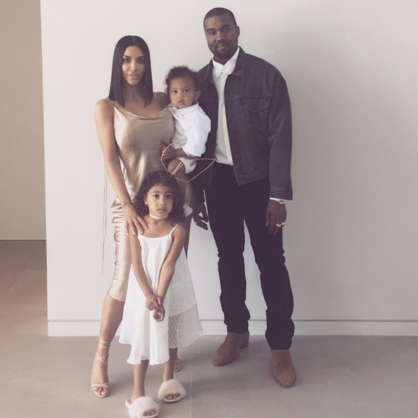 Kim Kardashian, Kanye West e os filhos Saint e North