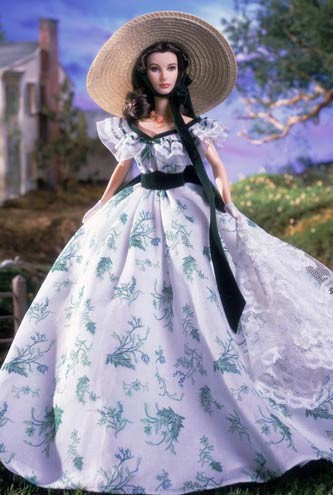 Barbie em homenagem à personagem Scarlet O'Hara interpretada por Vivien Leigh no filme 