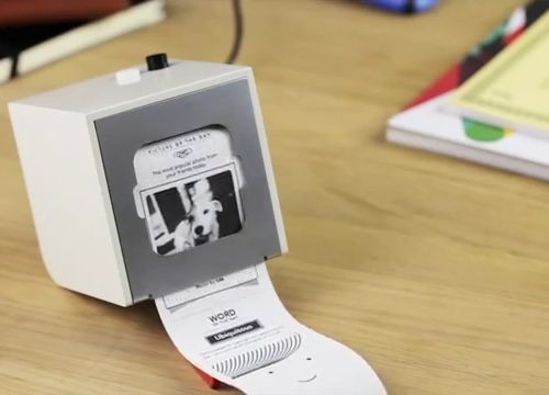 Impressora em miniatura configurada usando um app de celular