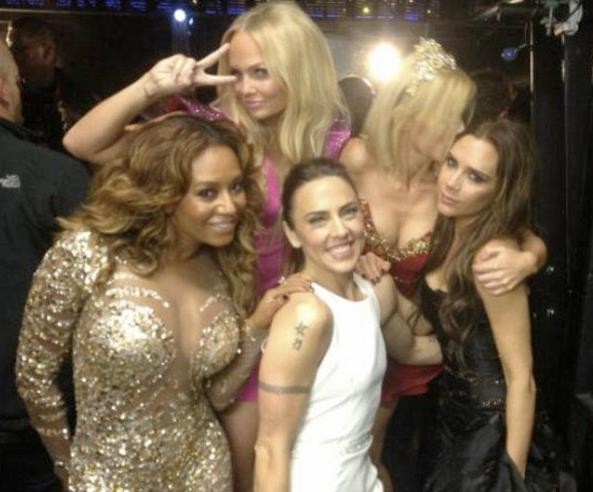 Spice Girls reunidas após a cerimônia de encerramento da Olimpíada de Londres