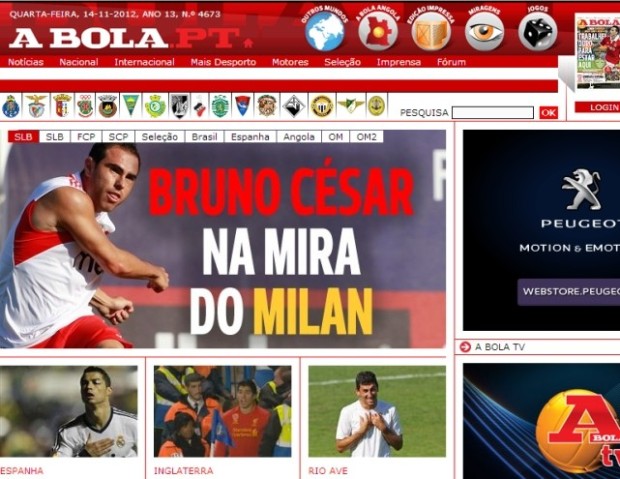 A BOLA - Homepage