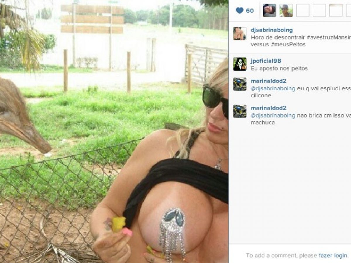 Com seio à mostra, Sabrina Boing Boing alimenta avestruz e divulga fotos no  Instagram – Vírgula