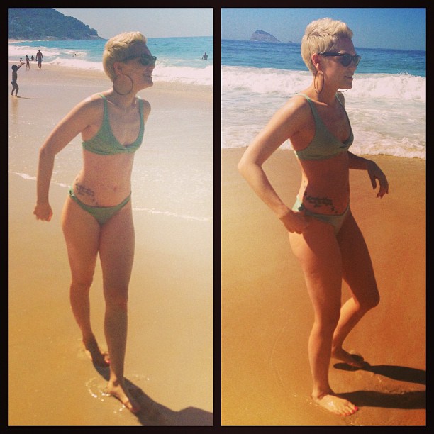 Jessie J curte a praia de Ipanema, no Rio de Janeiro, antes de se apresentar no Rock in Rio