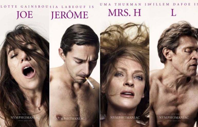 Pôsteres do filme erótico de Von Trier têm personagens em momentos 'orgasmáticos'