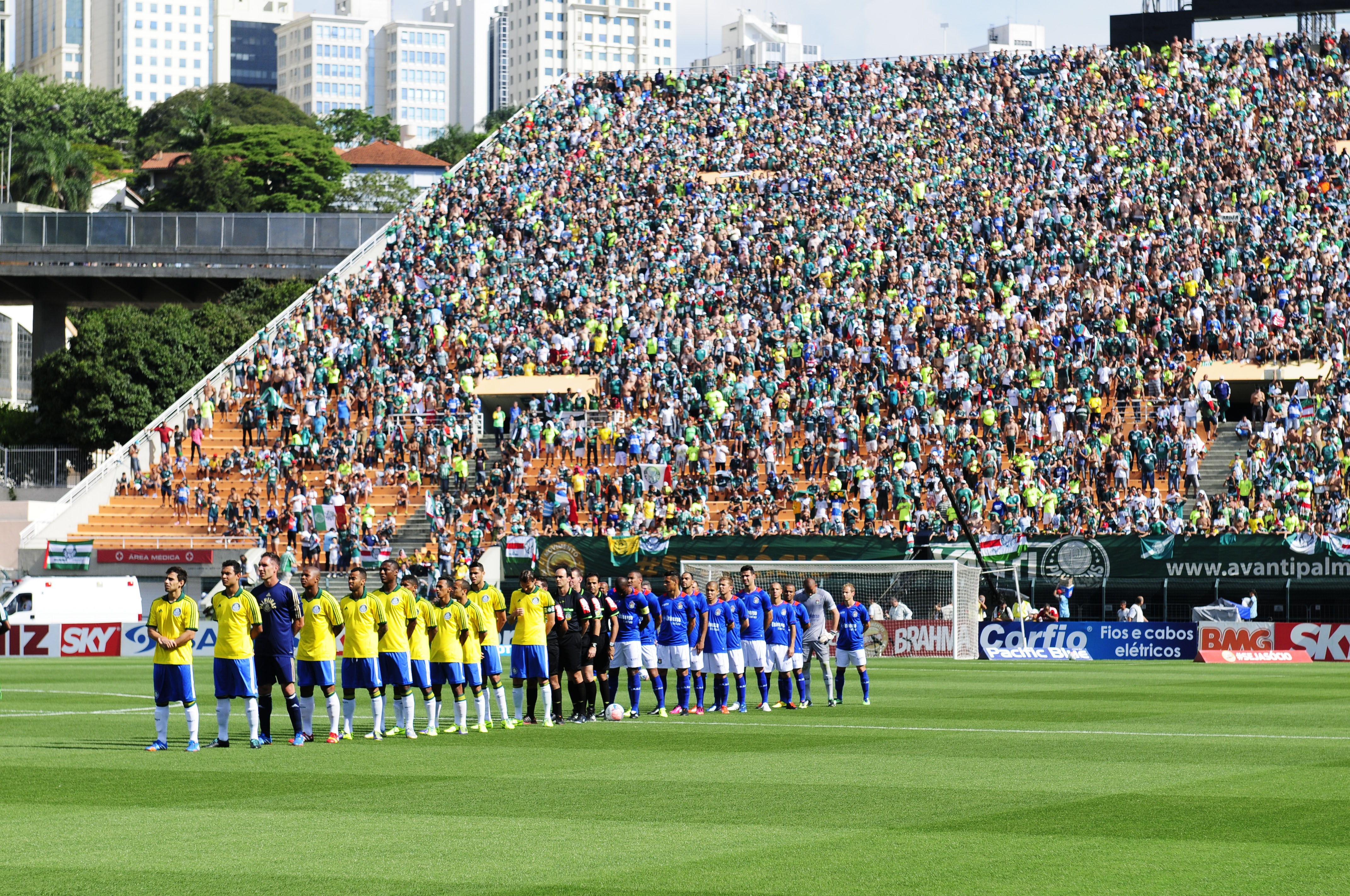 De amarelo, Palmeiras empata com São Caetano e retorna à Série A do Brasileiro