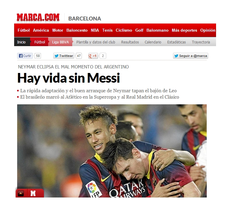 Jornal espanhol exalta Neymar após rápida adaptação: ‘Barcelona tem vida sem Messi’