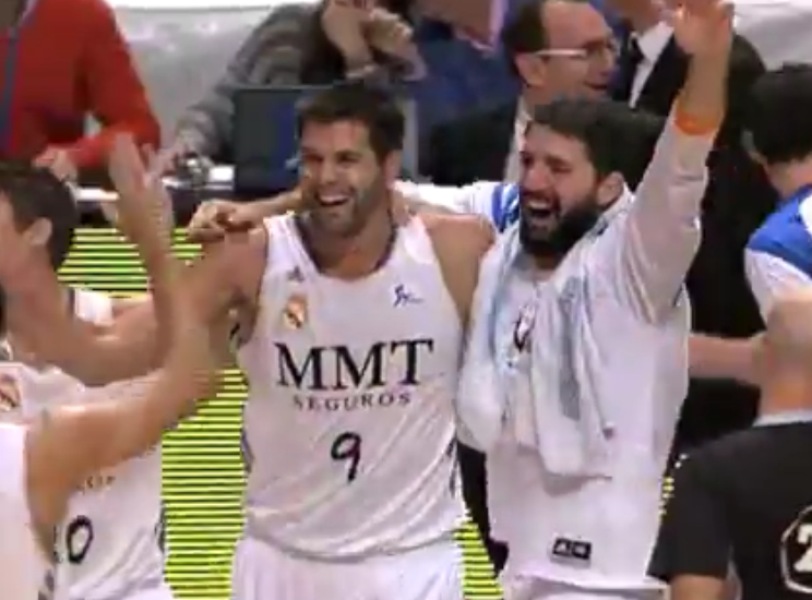 Jogador de basquete do Real Madrid faz cesta de três de costas