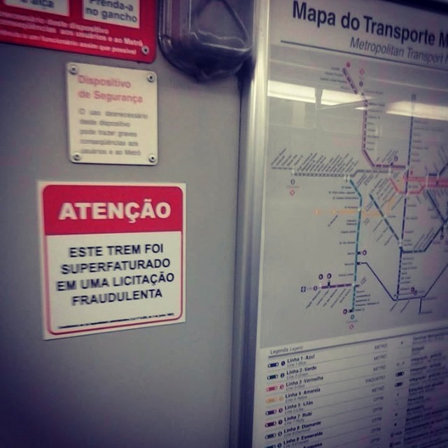 Intervenções no Metrô de São Paulo criticam corrupção em licitações tucanas
