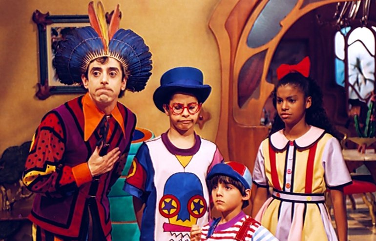 Nino (Cássio Scapin), Pedrinho (Luciano Amaral), Zequinha (Freddy Allan) e Biba (Cinthya Rachel)
