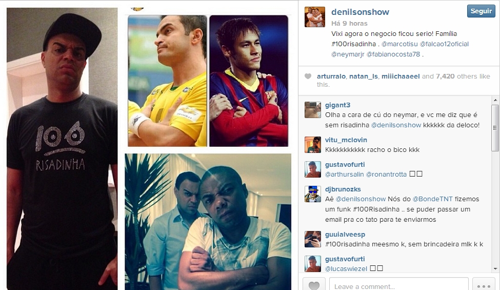 Comemoração de Neymar e Falcão é inspirada em brincadeira de Denílson e ex-jogadores