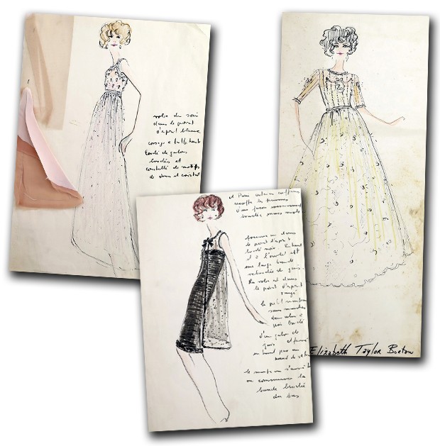 Croquis de Karl Lagerfeld feitos na década de 60 para a maison Tiziani vão a leilão