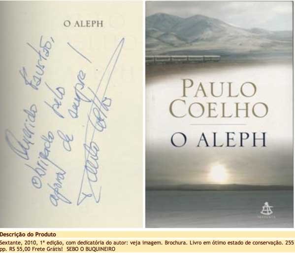 Com dedicatória para Faustão, livro de Paulo Coelho vai parar em sebo virtual