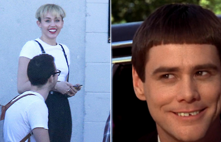 Corte de cabelo de Miley Cyrus é comparado ao do personagem Jim Carrey ...