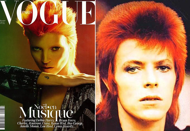 Capa da Vogue francesa inspirada em Bowie