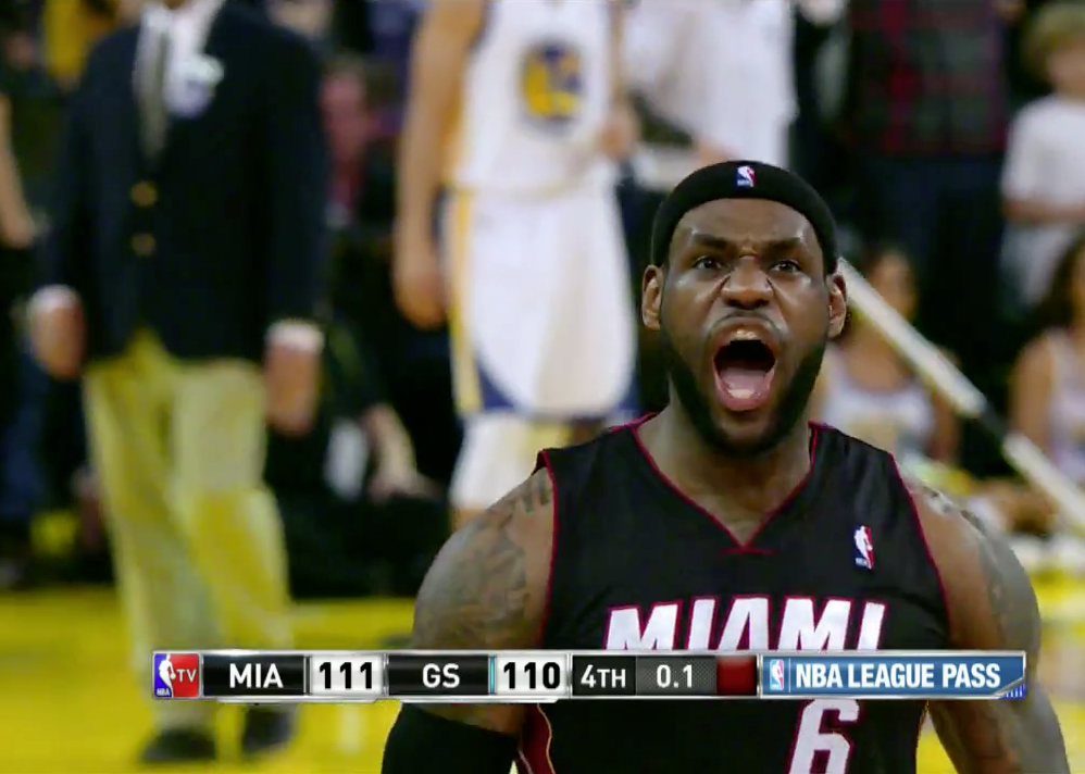 "Nervoso", LeBron James faz cesta de três da vitória no último segundo