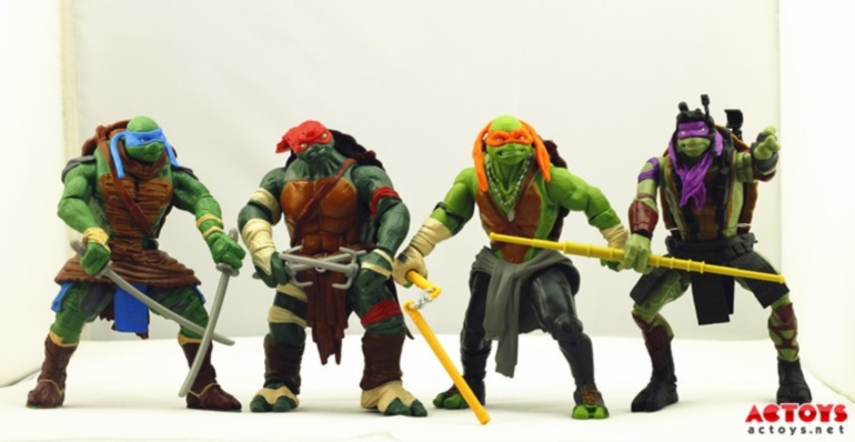 Bonecos de brinquedo mostram como serão as Tartarugas Ninja em filme