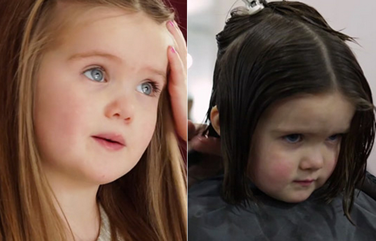 Menina de três anos doa cabelo para crianças com câncer