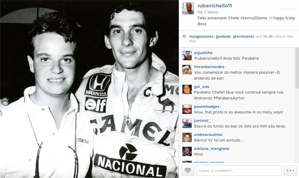 Rubinho, Massa e outras personalidades da Fórmula 1 homenageiam Ayrton Senna