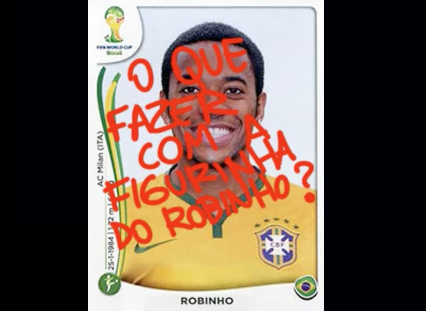 Veja o que fazer com a figurinha do Robinho no álbum da Copa