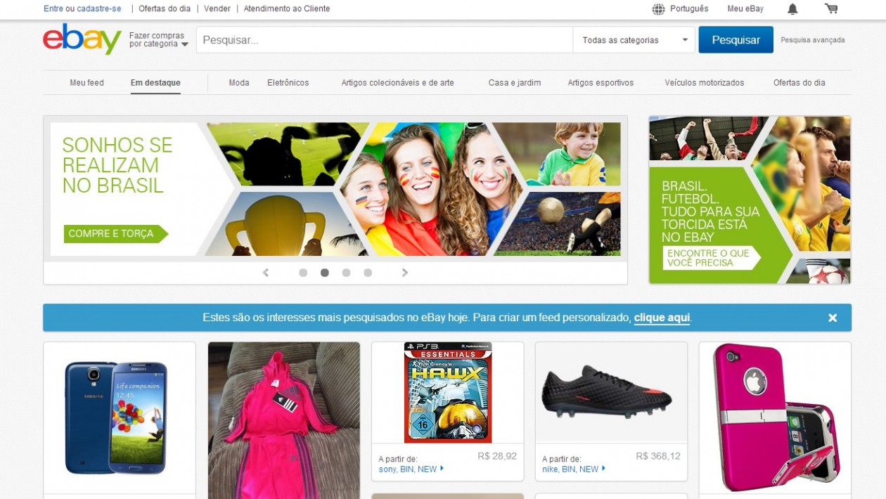 EBay lança nova versão em português e espanhol para a América Latina