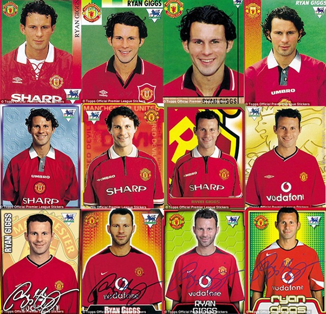 Jornal britânico faz homenagem a Giggs juntando figurinhas de 20 anos do craque; veja