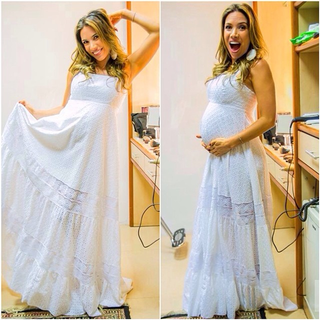 Patrícia Abravanel exibe sua barriga de gravidez: 'É delicioso sentir o Pedro mexer'