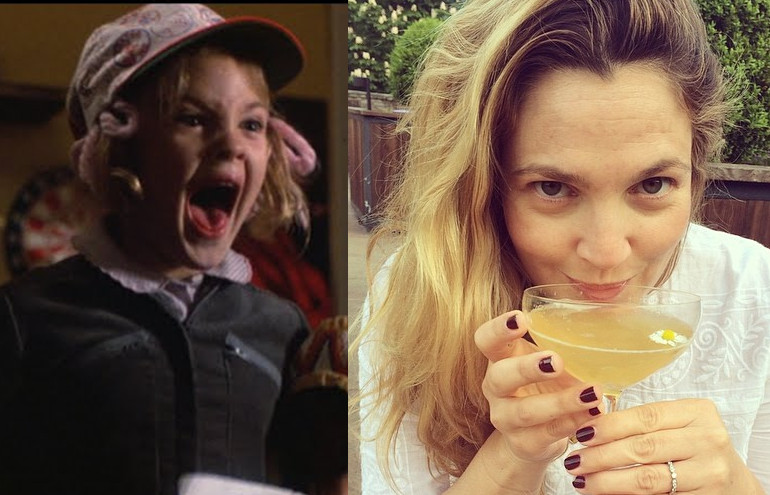 Quem não se lembra do grito de Gertie em ET – O Extraterrestre. A cena e o filme deixaram a pequena Drew Barrymore, hoje com 39 anos, famosa. A fama, no entanto, cobrou seu preço logo na adolescência conturbada da atriz, que conseguiu dar a volta por cima e estrelou filmes como As Panteras (2003) e Como Se Fosse a Primeira Vez (2004)