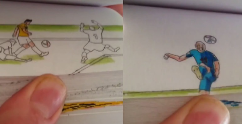 Torcedor recria os cinco melhores gols da Copa de 2014 em animação de papel; assista