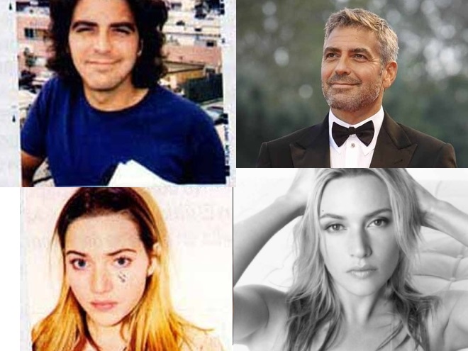 George Clooney e Kate Winslet antes da fama e já celebridades. A fama, e com ela o dinheiro, faz diferença sim para dar um tapa no visual. Para a maioria das celebridades, a aparência melhorou. Confira a galeria com fotos que os produtores de cinema tiraram de atores e atrizes joje muito famosos antes de se tornarem astros e estrelas 