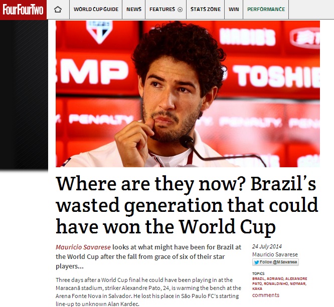 Revista britânica questiona 'geração perdida' do Brasil que poderia ter vencido a Copa