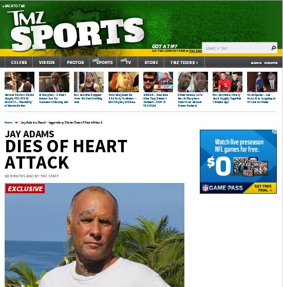 Lenda do skate, Jay Adams sofre ataque cardíaco e morre aos 53 anos de idade