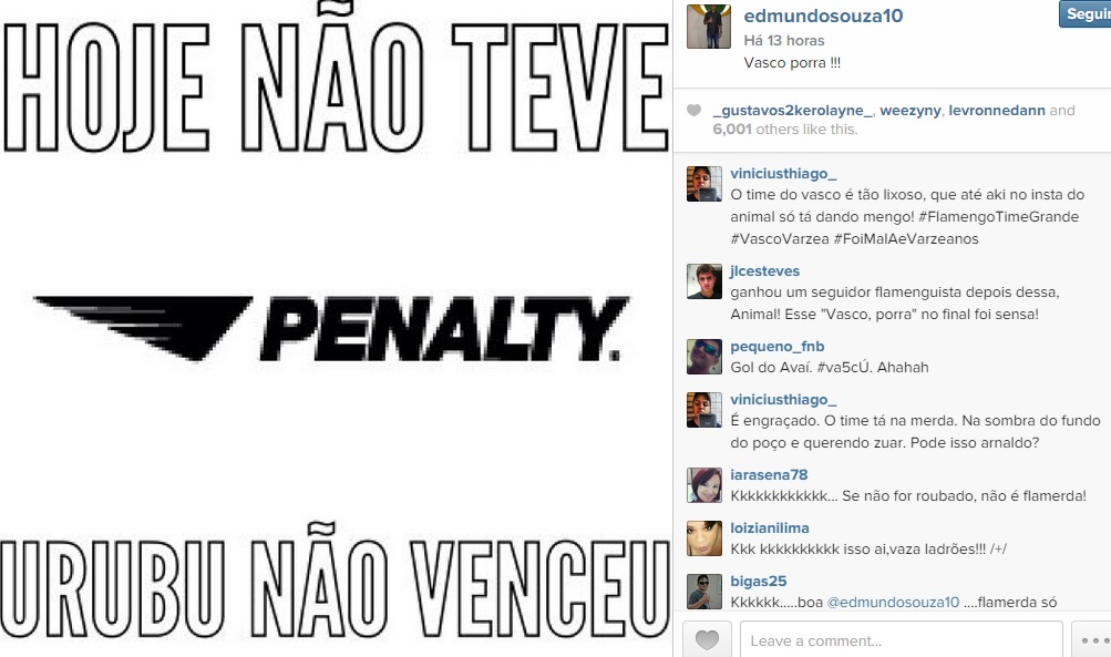 No Instagram, Edmundo faz piada após derrota do Flamengo para o Grêmio