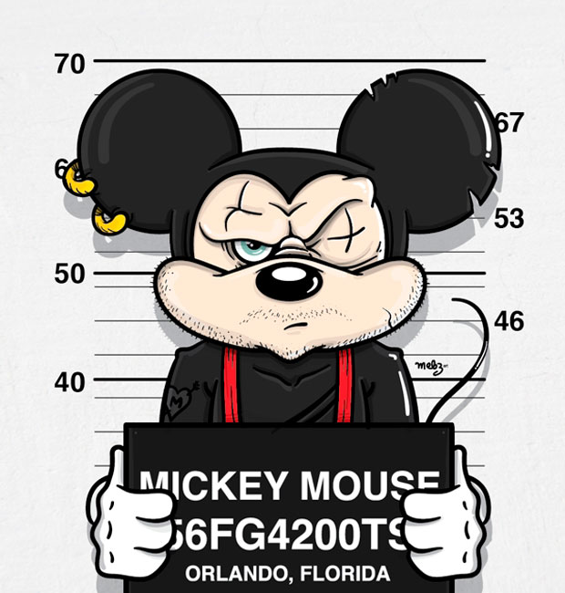 Artista gráfico transforma personagens da Disney em criminosos