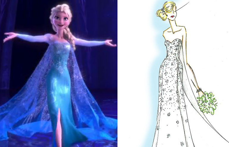Disney cria vestido de noiva inspirado na princesa Elsa, de 'Frozen'