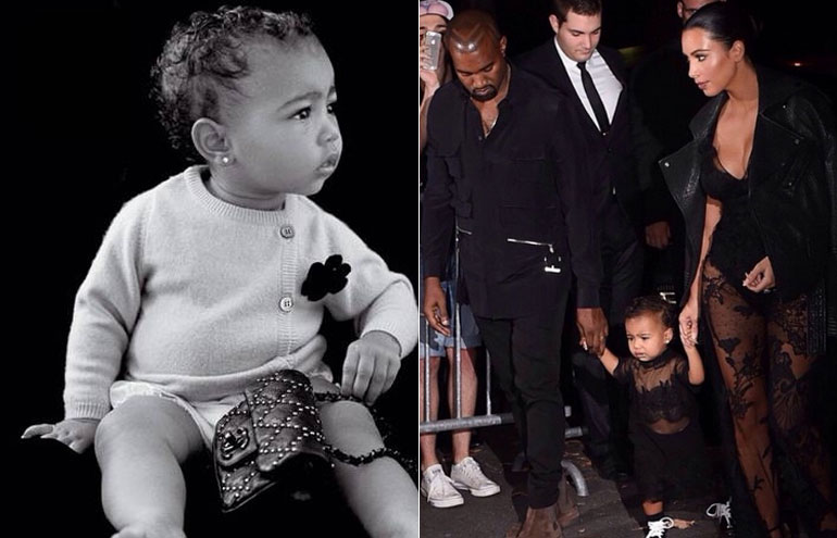 Com apenas 15 meses, filha de Kim Kardashian tem seu próprio stylist e costureiro