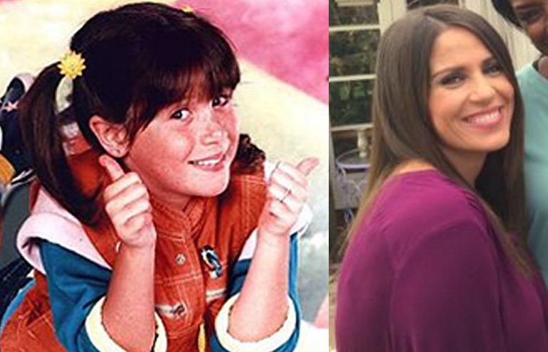 Soleil Moon Frye em “Punky, A Levada da Breca” (1984), aos 8 anos, e atualmente, com 38 anos