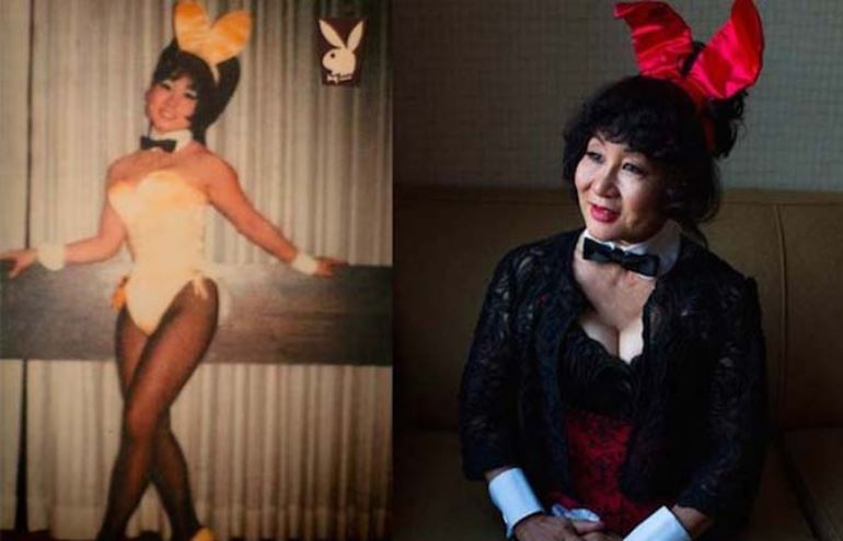 Fotógrafa mostra o antes e depois das Coelhinhas da Playboy